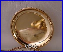 111 YEARS OLD WALTHAM 14k GOLD FILLED MULTICOLOR HUNTER CASE GREAT POCKET WATCH