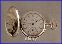 115 Years Old Elgin Sterling Silver Hunter Case Great Looking Pocket Watch