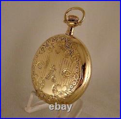 120 YEARS OLD ILLINOIS 17j 14k GOLD FILLED HUNTER CASE 16s POCKET WATCH