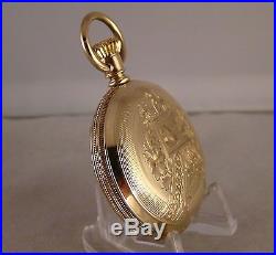 123 YEARS OLD HAMPDEN 14k GOLD FILLED HUNTER CASE GREAT LOOKING POCKET WATCH