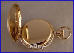 123 YEARS OLD HAMPDEN 14k GOLD FILLED HUNTER CASE GREAT LOOKING POCKET WATCH