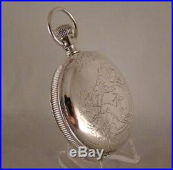 126 YEARS OLD HAMPDEN 17j COIN SILVER HUNTER CASE 18s GREAT LOOKING POCKET WATCH