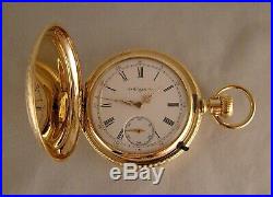 131 YEARS OLD ELGIN 10k GOLD FILLED HUNTER CASE 16s GREAT LOOKING POCKET WATCH