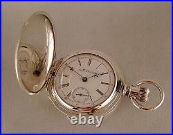 134 YEARS OLD WALTHAM CRESCENT ST 17j COIN SILVER HUNTER CASE 18s POCKET WATCH