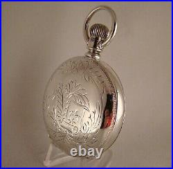 134 YEARS OLD WALTHAM CRESCENT ST 17j COIN SILVER HUNTER CASE 18s POCKET WATCH