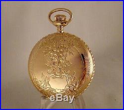 135 YEARS OLD ELGIN 14k GOLD FILLED HUNTER CASE 16s GREAT LOOKING POCKET WATCH