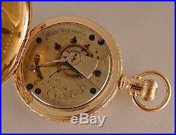 139 YEARS OLD ILLINOIS 10k GOLD FILLED HUNTER CASE SIZE 18s GREAT POCKET WATCH