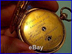 14K/18K Mathey Nicolet Gold Dial Hunt Case Pocket Watch