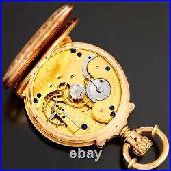 14K Rose Gold Box Hinge Case Elgin Pocket Watch Antique CA1867