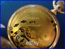 14K Solid Gold ANTIQUE AM. WALTAM Pocket Watch Running 59.2 GR FULL HUNTER CASE