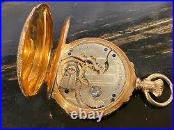 14K Solid Gold, Diamond Hunter case Massive Elgin Pocket Watch 16s 128 gr