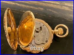 14K Solid Gold Multi color, Hunter case Elgin Pocket Watch 36mm 36.9 gr