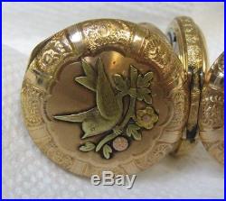 14K Solid Multi-Color Gold Elgin Ladies' Hunting Case Pocket Watch