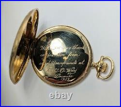 14 KT Gold Waltham Size 16 Hunter Case 17 Jewels Model 1908 206943R
