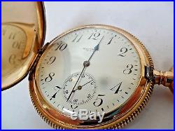 14k Solid Gold Vintage 1918 Waltham 17J Royal Hunter's Case Pocket Watch Runs