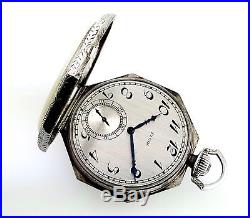 14k Solid White Gold Elgin Octagon Pocketwatch Swingout Case Octagonal
