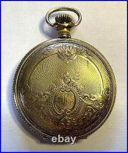 14k Yellow Gold Filled Elgin Hunter Case Pocket Watch 4 Repair Or Parts Size Os