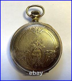 14k Yellow Gold Filled Elgin Hunter Case Pocket Watch 4 Repair Or Parts Size Os