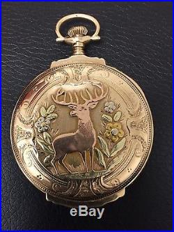 14k solid gold Illinois Hunter Case pocket Watch