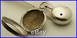 1700's Silver Repousse Fancy Painted Dial English Pair Cased Verge Fusee 47mm