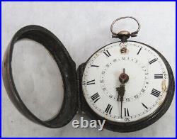 1715 Rich Stephens London Sterling Silver Paired Case Fusee Pocket Watch Working