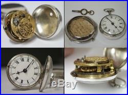 1742 London. A Charles. Silver Pair Case Verge Fusee Pocket Watch