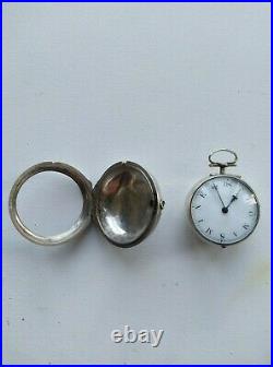 1745 George ii square pillar verge fusee pair cased pocket watch