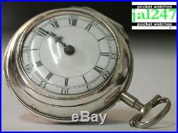1766 London. J Richards Silver Pair Cased Verge Fusee Pocket Watch
