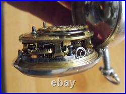 1768 Silver Pair Case Verge Pocket Watch't Whiskin, London' Sq Pllr Working