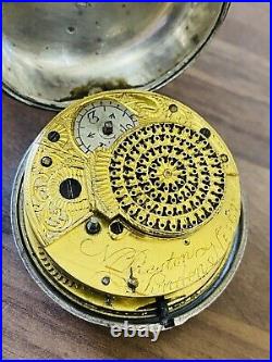 1790 pair case fusee silver pocket watch N Preston London hailsham sussex