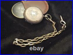 1800's Hunting Case Key Wind & Key Set Jewelled Pocket Watch Working Condition