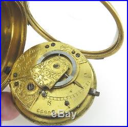 1800s ENGLISH J BOLTON, LIVERPOOL FUSEE POCKET WATCH +EXTRAVAGANT CASE & DIAL