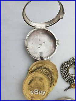 1810 Silver verge fusee pair case nickilson and son newcastle pocket watch