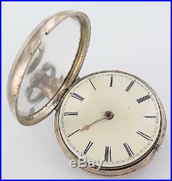 1813 Superb Movement, Huge Pair Case Verge Fusee English S/silver Pocket Watch