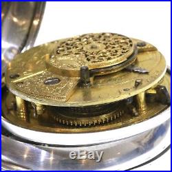 1815 Antique Pair Cased Silver Fusee Verge Pocket Watch. Serviced