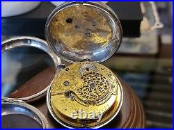 1815 Verge Fusee pair cased pocket watch solid silver good condition and working