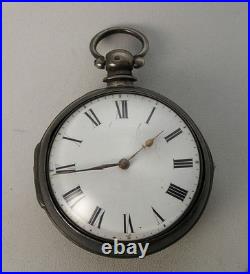 1829 Pair Case Sterling Chain Drive Fusee Verge Pocket Watch Bullingford London