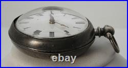 1829 Pair Case Sterling Chain Drive Fusee Verge Pocket Watch Bullingford London