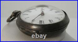 1829 Pair Case Sterling Chain Drive Fusee Verge Pocket Watch Bullingford London