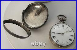 1829 Pair Case Sterling Chain Drive Fusee Verge Pocket Watch Bullingford London