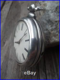 1846 John Nicholas Daventry Fusee Verge Pocket Watch Birth Pair Case Running Tlc