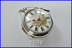 1851 Silver Pair Cased Verge Fusee Pocket Watch Geo Gunn Ewhurst Working