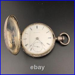 1865 Waltham P. S. Bartlett Coin Silver Hunter Case Post Civil War Pocket Watch