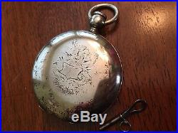 1871 Elgin J. V. Farwell 11j Key Wind Pocket Watch 18s Warranted Coin Silver Case