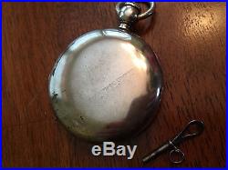1871 Elgin J. V. Farwell 11j Key Wind Pocket Watch 18s Warranted Coin Silver Case