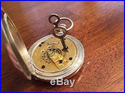 1873 Elgin M. D. Ogden 11j Key Wind Pocket Watch 18s Dueber Heav Coin Silver Case