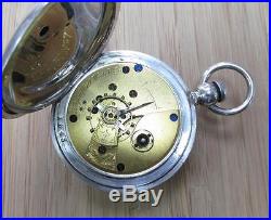 1877 Elgin Antique Key Wound Pocket Watch with Coin Silver Case 11-J 7-H6294