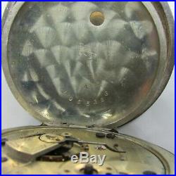 1877 Hampden Heavy Coin Silver Case KW Key WInd Pocket Watch 6.57 Oz total