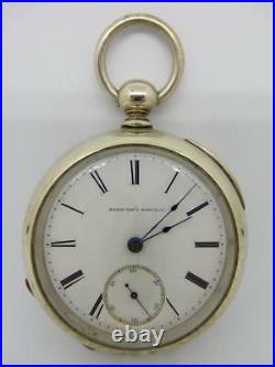 1878 Elgin Open Face Pocket Watch, With Silveroid Case, Hunter Closure #pw11