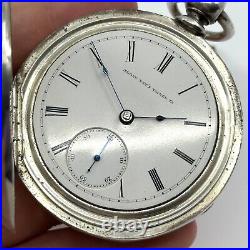 1880 Elgin Grade 81 Size 18 Pocket Watch with Key and Coin Silver Open Face Case